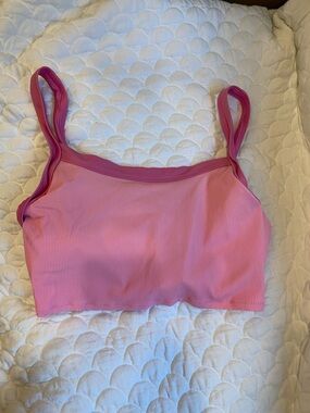 Aerie Pink Scoop Swim Top Large